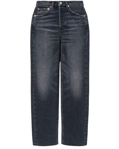 RE/DONE Cropped-Jeans mit hohem Bund - Blau