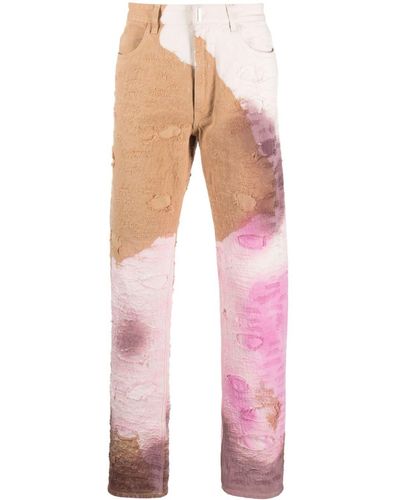 Givenchy Distressed-Jeans mit Batikmuster - Pink