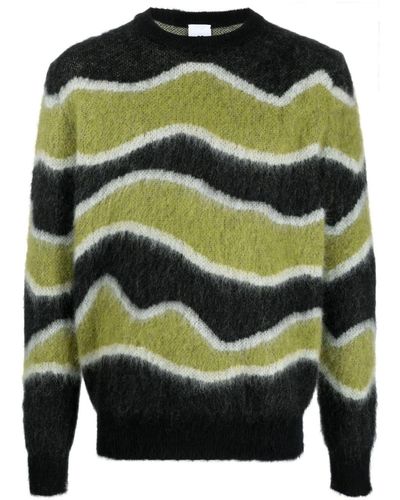 PT Torino Patterned Intarsia-knit Brushed Sweater - Green