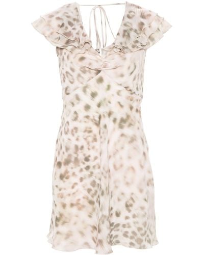 ROTATE BIRGER CHRISTENSEN Mini-jurk Met Luipaardprint - Naturel