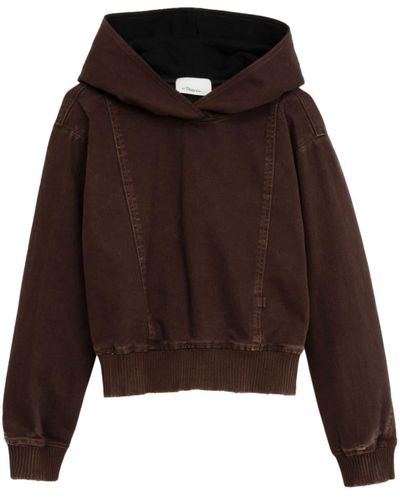 3.1 Phillip Lim Paneled Denim Hoodie - Brown