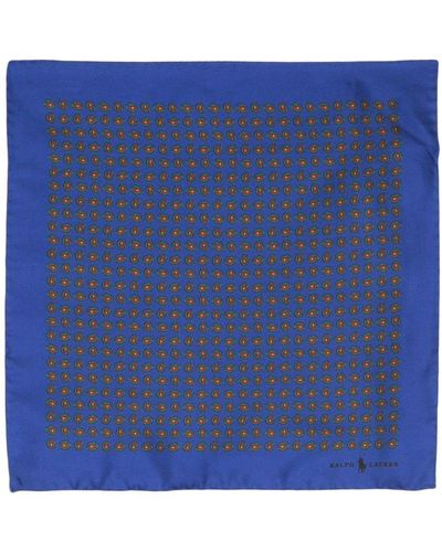 Polo Ralph Lauren Einstecktuch aus Seide mit Print - Blau