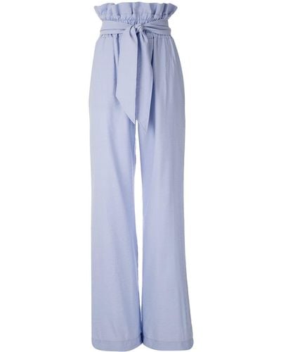 Olympiah Pantalones Laurier con cintura paperbag - Azul