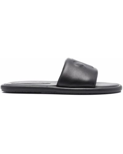 Nanushka Logo-embossed Leather Sandals - Black