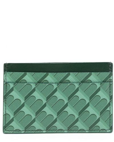 Tammy & Benjamin Geometric-pattern Leather Card Holder - Green