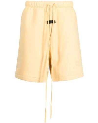Fear Of God Logo-patch Track Shorts - Natural