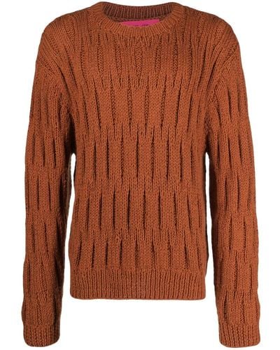 The Elder Statesman Tide Stitch Cotton-blend Sweater - Brown