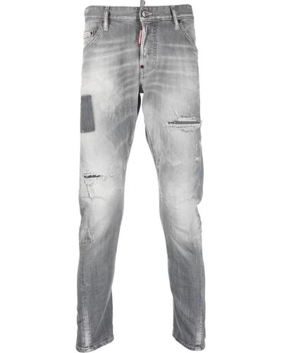 DSquared² Distressed-effect Slim-fit Jeans - Grijs