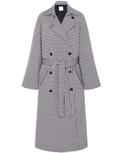 Rosetta Getty Gingham-check Trench Coat - Gray