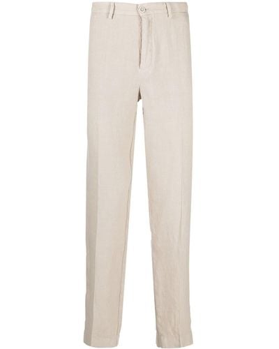 120% Lino Mid-rise Linen Trousers - Natural