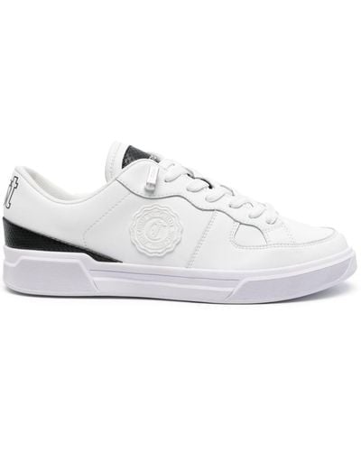 Just Cavalli Logo-patch Leather Trainers - White
