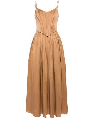 Zimmermann Corset Silk Midi Dress - Natural