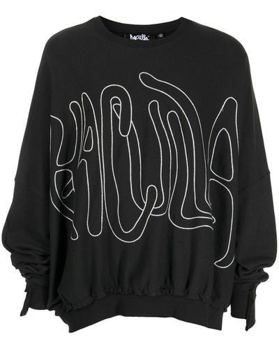 Haculla Sweater Met Geborduurd Logo - Zwart