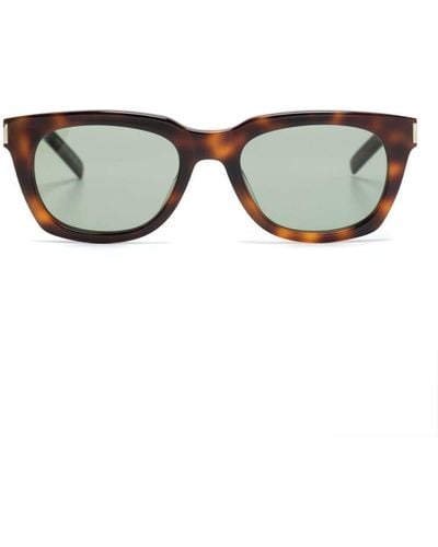 Saint Laurent Sl 582 Square-frame Sunglasses - Brown