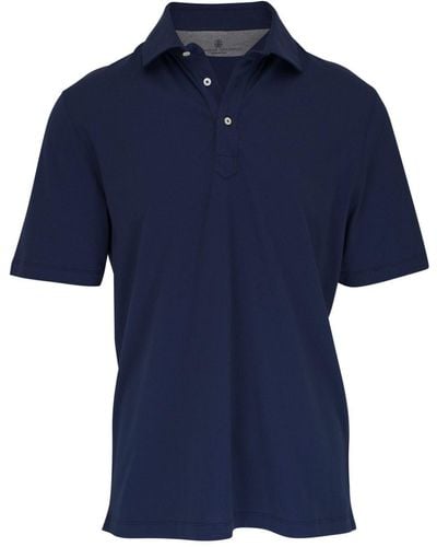 Brunello Cucinelli Cotton Short-sleeve Polo Shirt - Blue