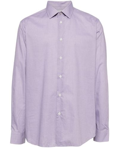 Paul Smith Check-print Poplin Shirt - Purple