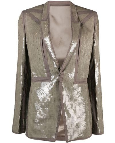 Rick Owens Sequin Single-breasted Blazer - Brown