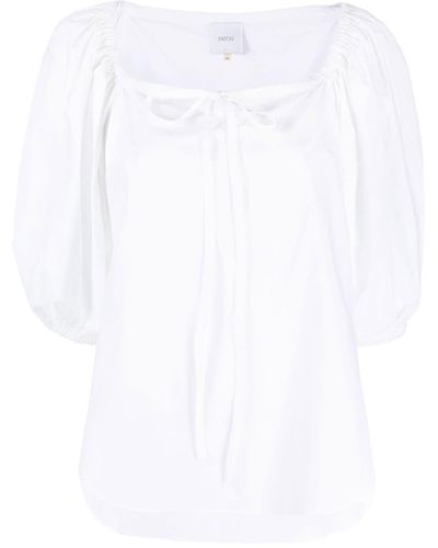 Patou Bluse mit Schleife - Weiß