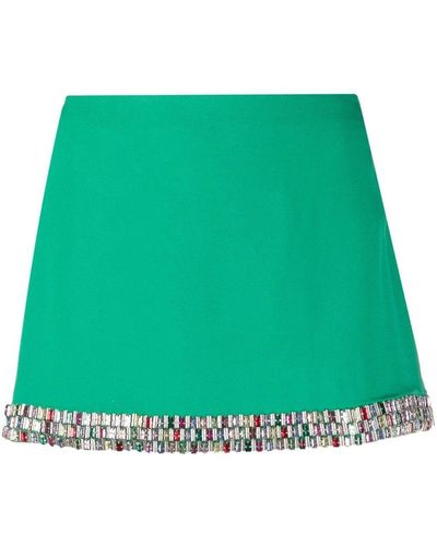 Amen Beaded A-line Mini Skirt - Green