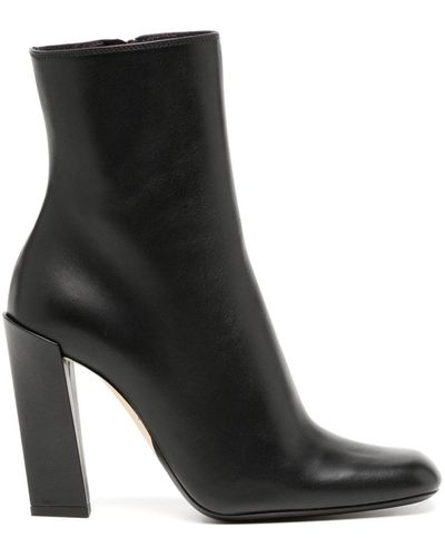Victoria Beckham 100mm Square-toe Leather Ankle Boots - Black
