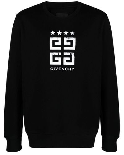 Givenchy 4g Brand-print Slim-fit Cotton-jersey Sweatshirt - Black