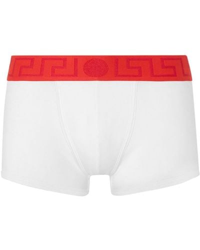 Versace Greca Border Logo-waistband Boxers - Red