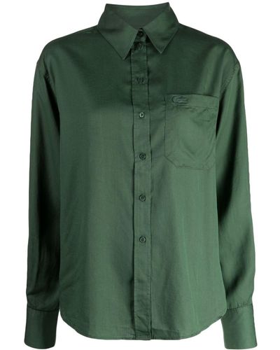 Lacoste Logo-appliqué Button-up Shirt - Green