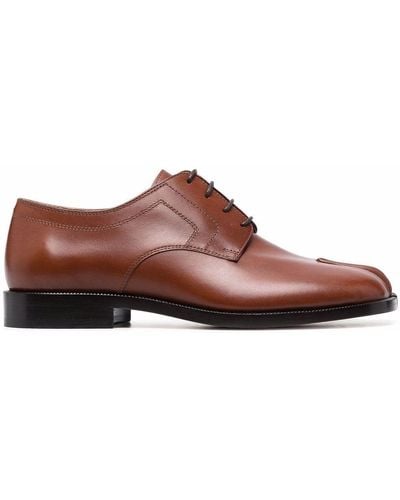 Maison Margiela Tabi Lace-up Leather Brogues - Brown