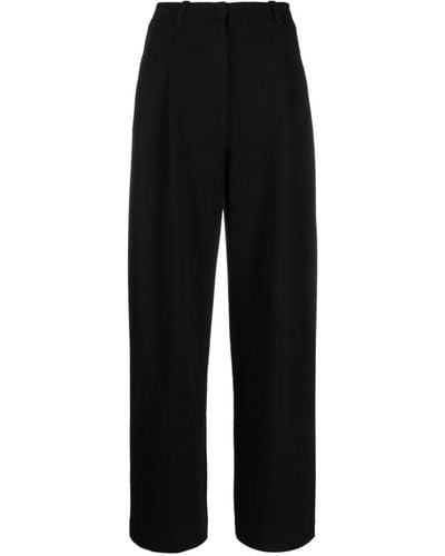 Emporio Armani Pantalon plissé à taille haute - Noir