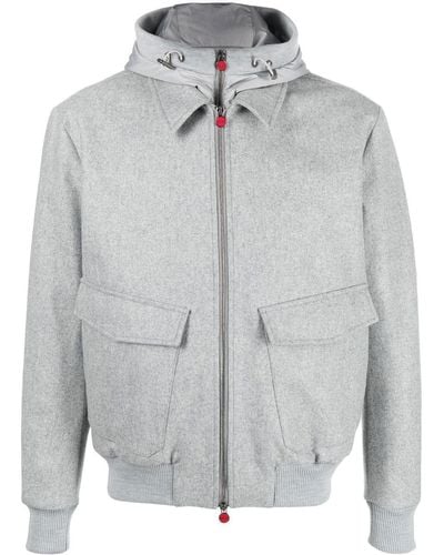 Kiton Cashmere Zip-up Hooded Jacket - Grey