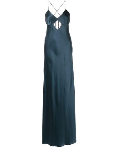 Michelle Mason Cut-out Detail Gown - Blue