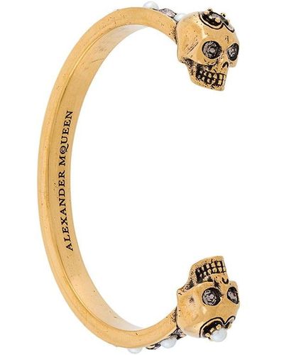 Alexander McQueen Skull Cuff Bracelet - Metallic