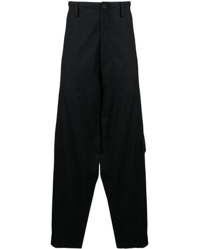 Yohji Yamamoto Pantalones rectos con cuatro bolsillos - Negro