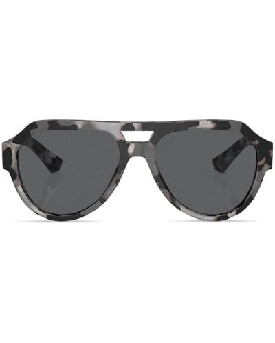 Dolce & Gabbana Tortoiseshell Pilot-frame Sunglasses - Grey