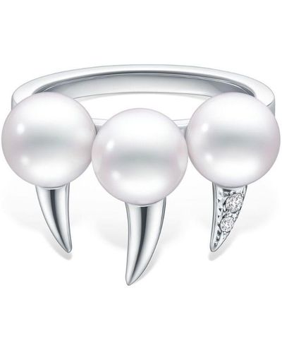 Tasaki 18kt White Gold Danger Fang Pearl And Diamond Ring