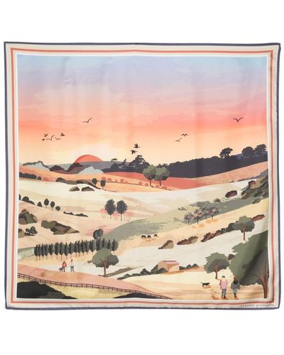 Aspinal of London South Downs Silk Scarf - Pink