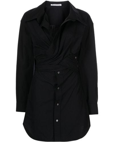 Alexander Wang Crossed Front Shirtdress - Black