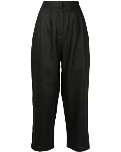 Adriana Degreas High-waisted Tapered Trousers - Black