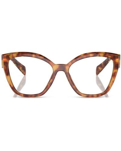 Prada オーバーサイズ 眼鏡フレーム - ブラウン