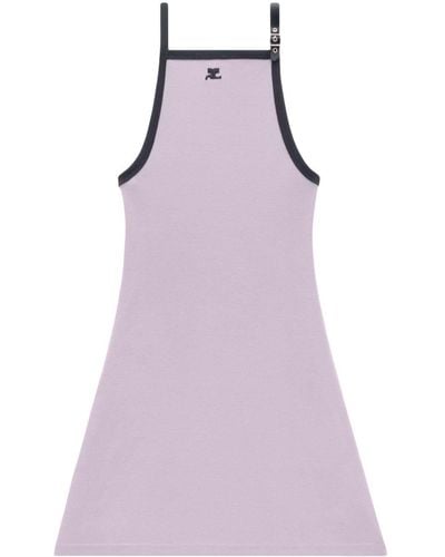 Courreges Mini-jurk Met Geborduurd Logo - Paars