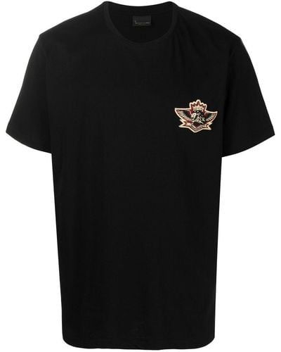 Billionaire T-Shirt mit Logo-Patch - Schwarz