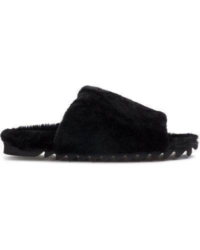 Peter Non Shearling Line Sandals - Black