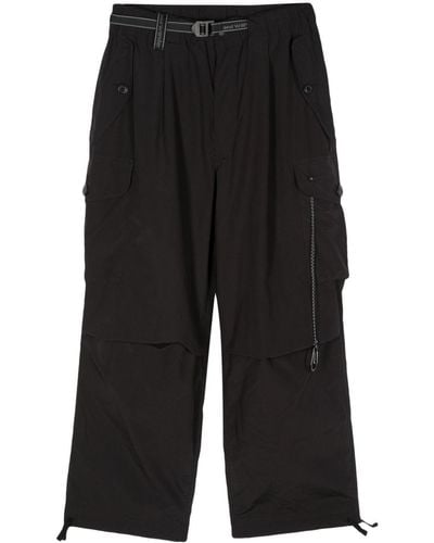 and wander Belted Cargo Trousers - Black
