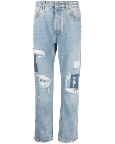 Palm Angels Jeans affusolati con effetto vissuto - Blu