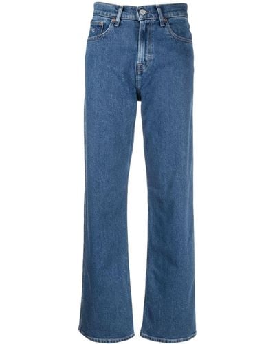 Tommy Hilfiger Logo-patch Cotton Blend Bootcut Jeans - Blue