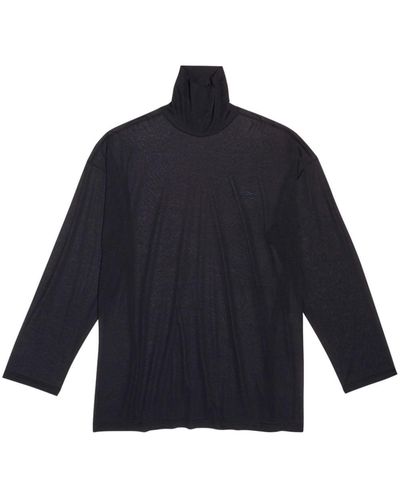 Balenciaga 3b Sports Icon Roll-neck Sweater - Blue