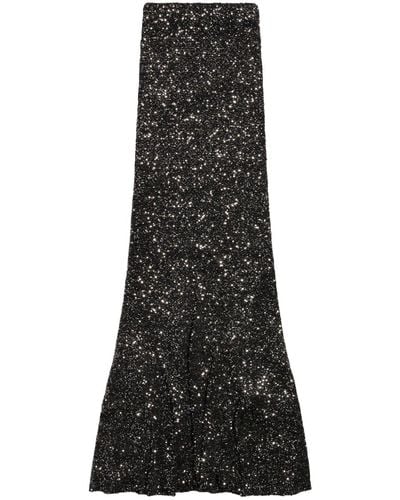 Balenciaga High-waist Sequined Fluted Skirt - Black