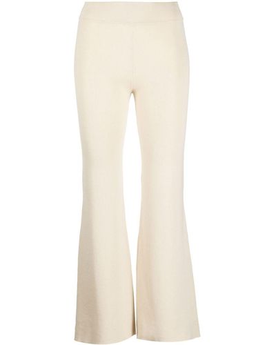 St. Agni Flared Knitted Pants - Natural