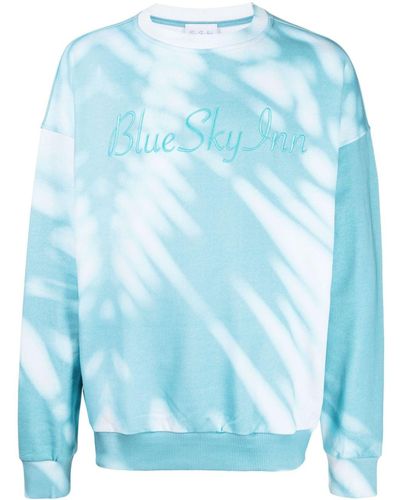 BLUE SKY INN Logo-embroidered Cotton Sweatshirt - Blue