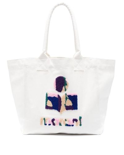 Isabel Marant Shopper mit beflocktem Logo - Weiß